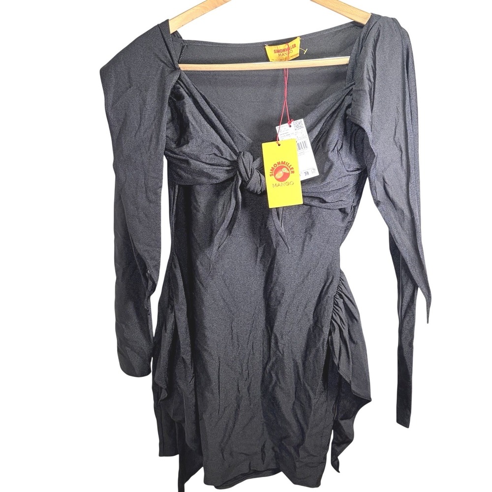 Simon Miller xMango Black Knot Mini Dress Size 8 Fairy Witchy Whimsigoth Bodycon